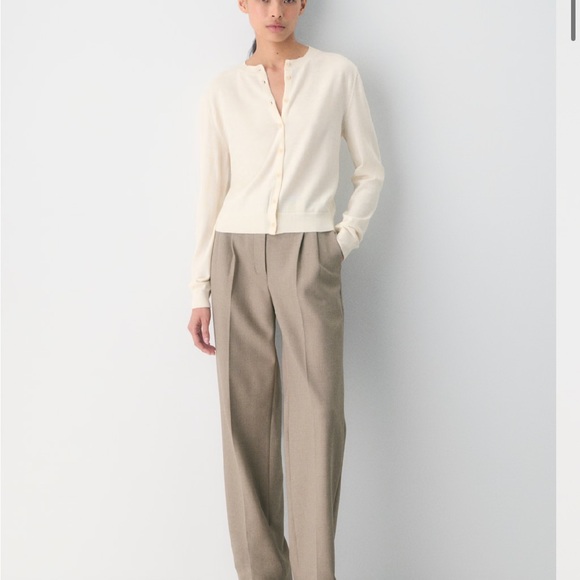 Aritzia Merino Wool Cardigan, Light Birch - Picture 2 of 6